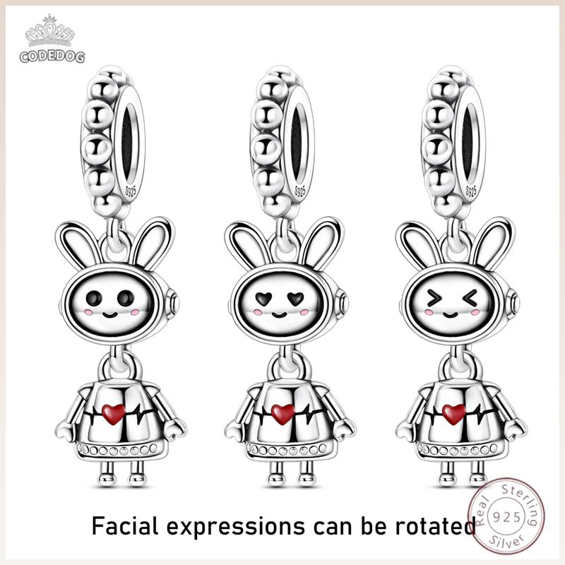 Cute Mechanical Rabbit Copper Pendant Beaded 3Mm Diy Party Christmas Exquisite Jewelry Making Gift