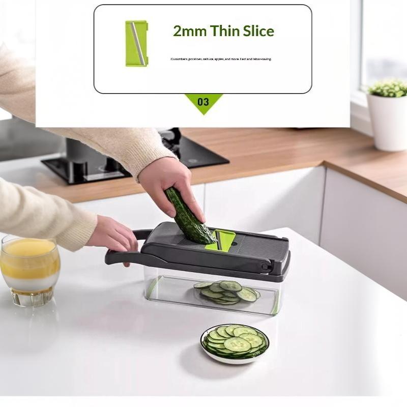 11/14/16 Pcs Multifunctional Vegetable Chopper Slicer Dicer With Interchangeable Blades For Home Kitchen Daily Cooking Meal Prep