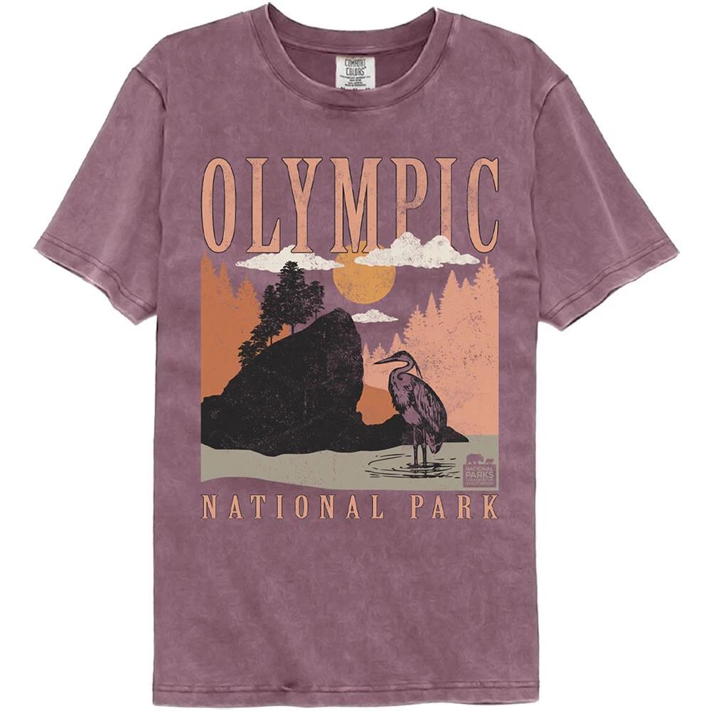 United States Washington Olympic National Parks Great Blue Heron Men s T Shirt L
