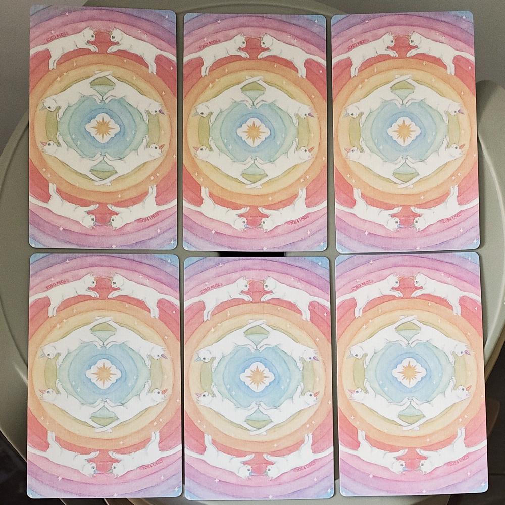 Caticorn Tarot Deck In Rigid Box, 78 Whimsical Watercolor Cat Cards 12*7cm Double-embossed, Indie Deck for Cat Enthusiasts