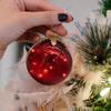 Led Lights up Glass Ball Christmas Ornament Decorative Baubles 10cm Orb Warm Light Lamp for