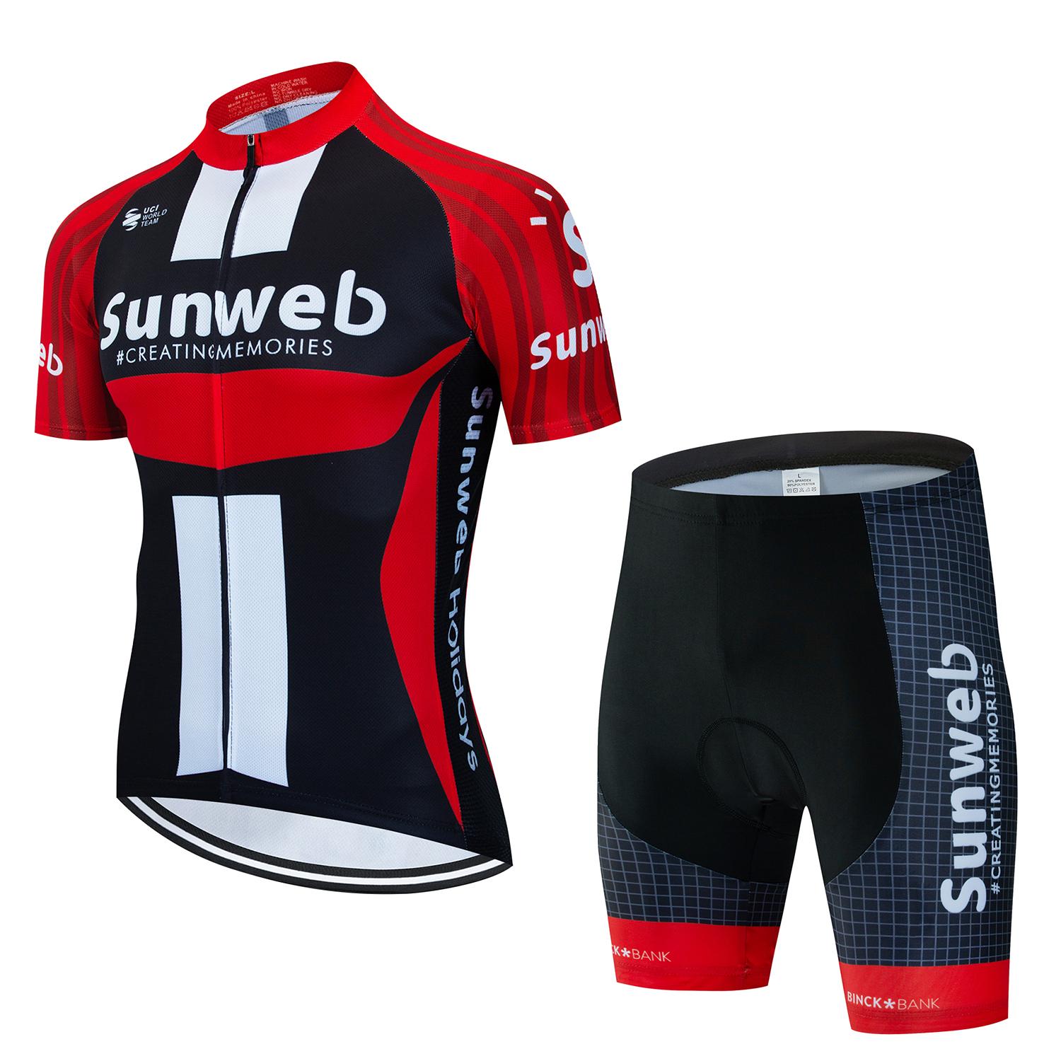 

2025 Sunweb Pro Bicycle Team Short Sleeve Maillot Ciclismo Men s Cycling Jersey Sets Summer Breathable Cycling Clothing Suit S