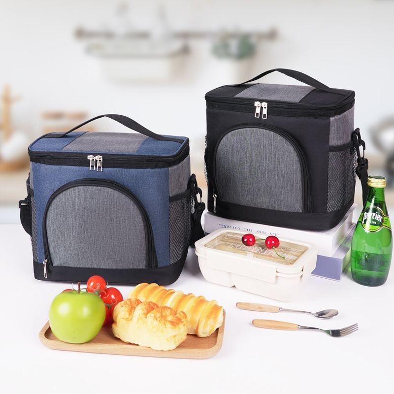 10L Portable Lunch Bag Food Thermal Box Durable Waterproof Office Cooler Lunchbox with Adjustable Shoulder Strap Insulated Case