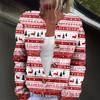 Mote for kvinner Juleprint Langermet Strikket Cardigan Knappejakke
