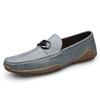 Metal Buckle Loafers Genuine Leather Men's Slip On Flats Comfortable Man Casual Shoes Business Male Driving Footwear Moccasins