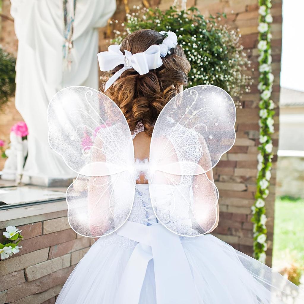 1pcs Fairy Butterfly Wings for Girls Sparkly Princess Angel Wings Fairy Butterfly Dress up Glitter Decor Cosplay Birthday Party