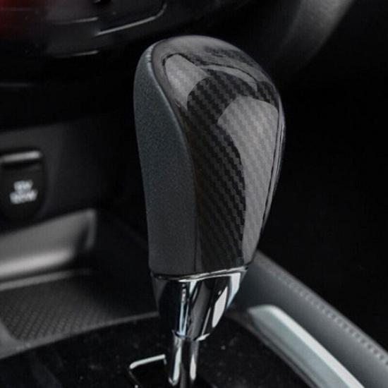 Gear Shift Knob Cover Trim Carbon Fiber Look Fit For Nissan Rogue/X-Trail/Sentra