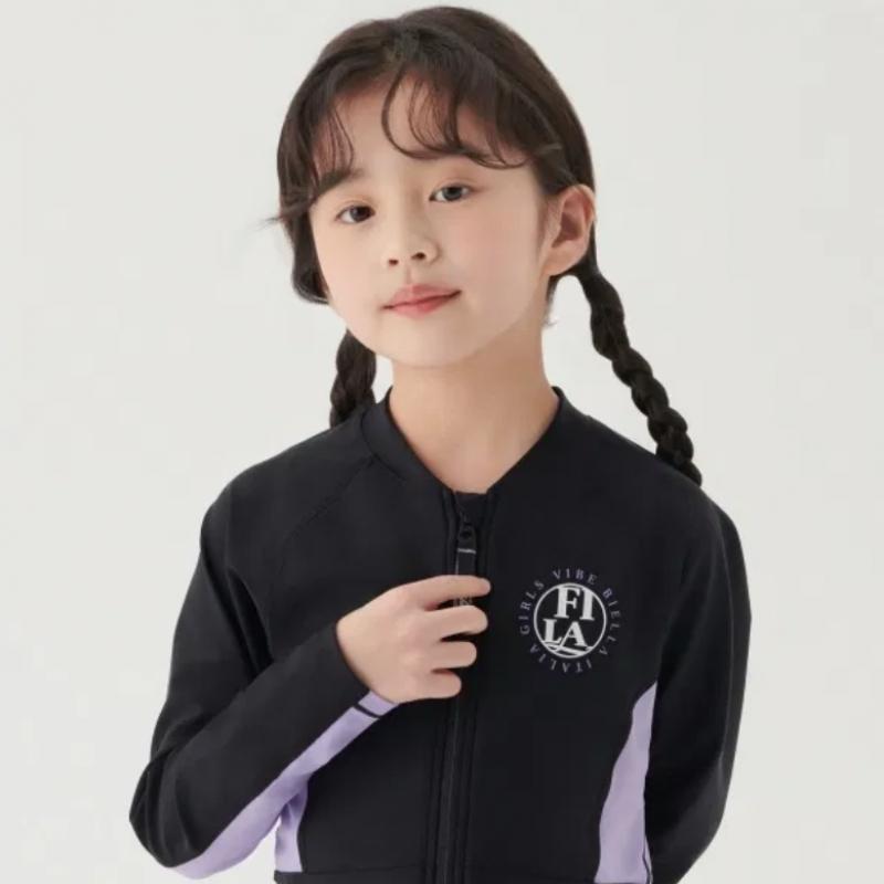 [fila Kids] Aqua Girl Rash Guard cRash Guard  Fk2rtg2a01f Blk  q0zFk2rtg2a01fBlk