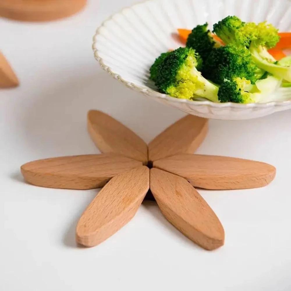 Anti Scald Wooden Trivets Decorative Heat Resistant Tree Design Stand Table Mat Coaster Insulation Pad Bowl Walnut Tree Design