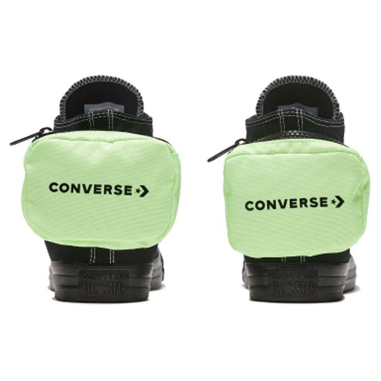 Черные кроссовки унисекс Converse Chuck Taylor All Star Buckle Up High Black Ghost Green — фото 5