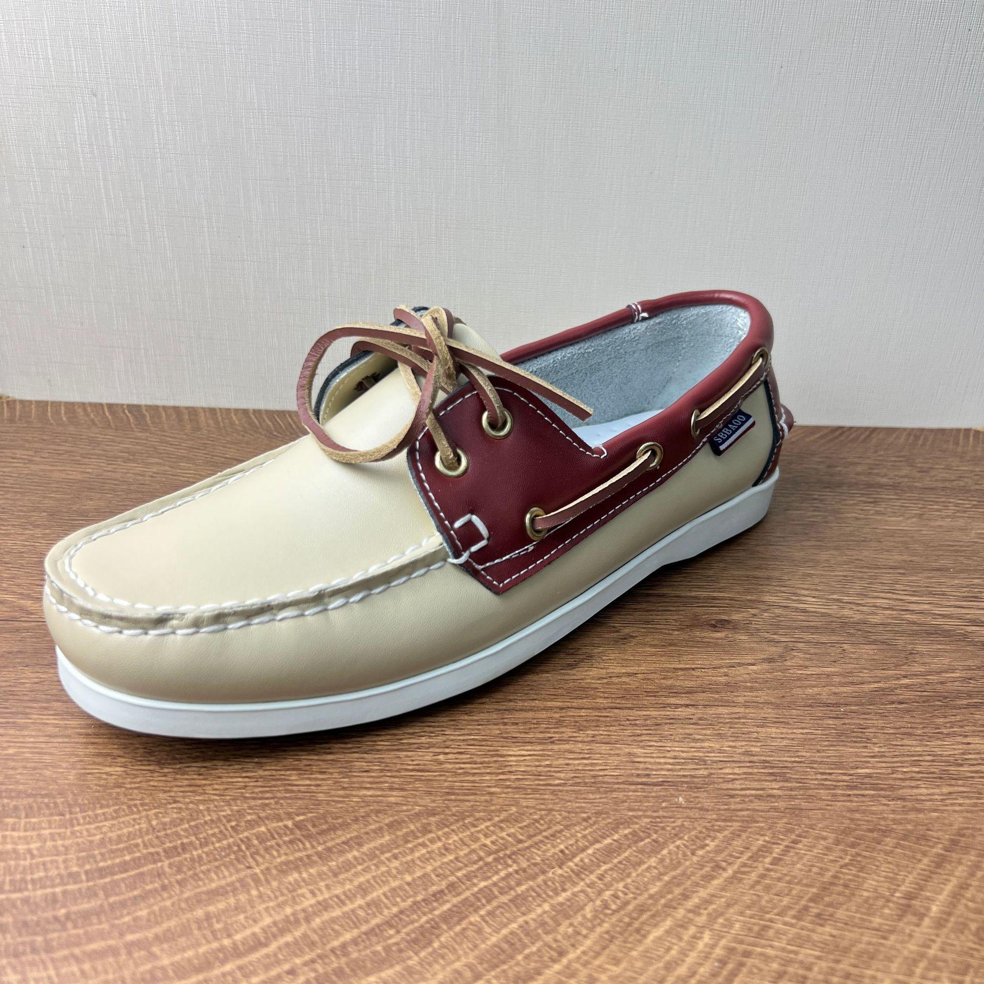 

Men s sailing shoes classic low-top leather shoes casual shoes light driving fashion trend leather shoes handmade shoes real shot 45