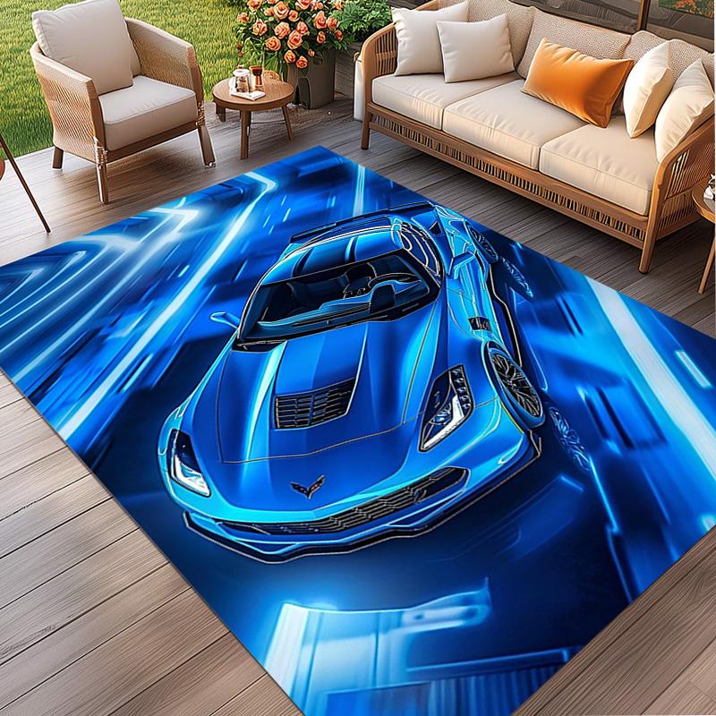 Sports car Print Rug, Washable Floor Carpet, For Entryway Dorm Laundry Room Office Study, Home Decor Birthday Christmas Gift