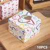 10PC Valentines Day Heart Hollow Gift Package Boxs Colorful Heart Printed Boxes Square
