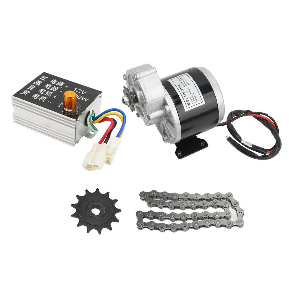 12V 350W Getriebemotor 12V 500W Bürstenregler 13Z Ritzel 38 Glieder Kettensatz für Elektrofahrräder Dreiräder