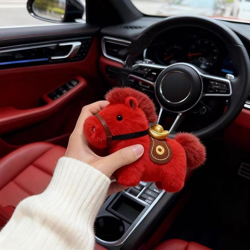 2026 Year Of The Horse Mascot Plush Keychain Pendant Desktop Miniature Horse Ornament