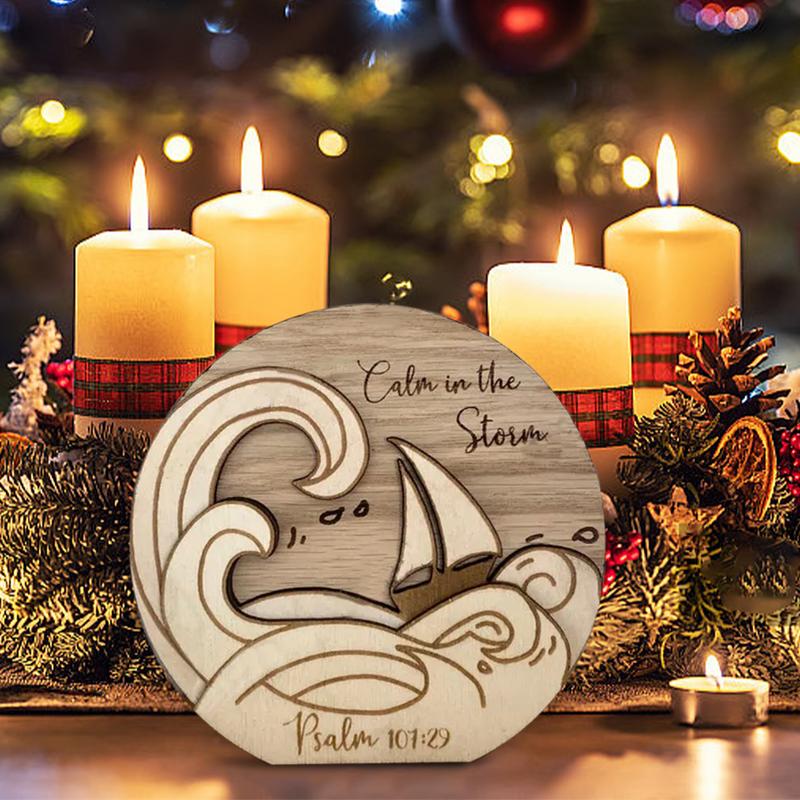 Christmas Table Sign | Christmas Verse Scene Sign | Christmas Ornament Standing Verse Scene Sign Desk Ornament Decoration