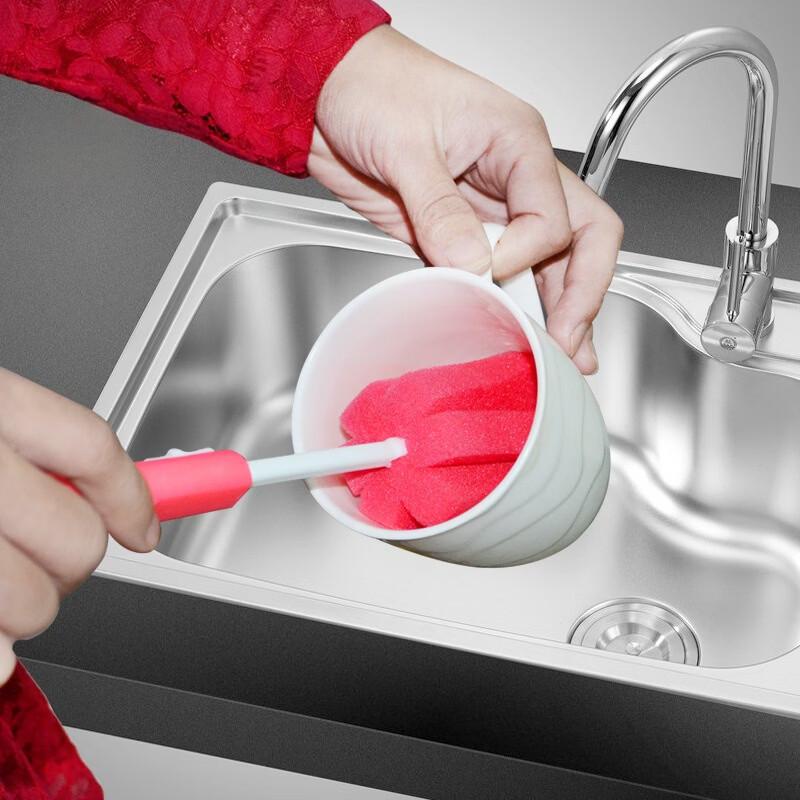 Retractable Long Handle Sponge Cup Brush