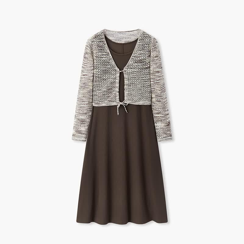 EICHITOO Women's Elegant Shirred A-Line Long Dress Set