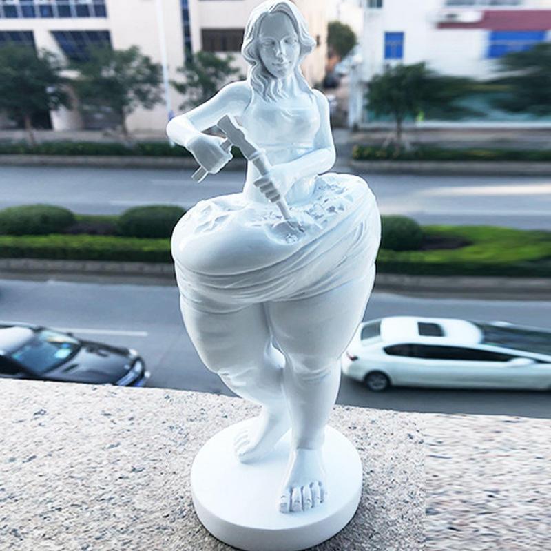 Weight Loss Goddess Statue Yoga Lady Figurines Creative Woman Resin Sculpture for Beauty Salon Health Hall Funny Gifts