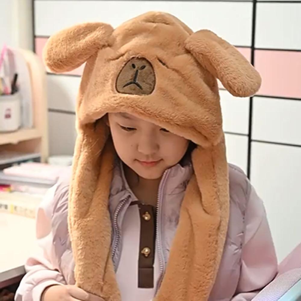 Capybara Ørebevegende Hatt Dyreøre Plysjhatt Leker Morsom Hoppende Opp Lue Morsomme Leker