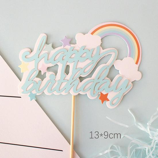 10-Pack 3D Hot Air Balloon & Rainbow Cake Toppers