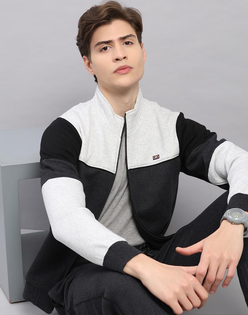 Monte Carlo Men's Regular Fit Colour Block Stand Collar Full Sleeve Tracksuit