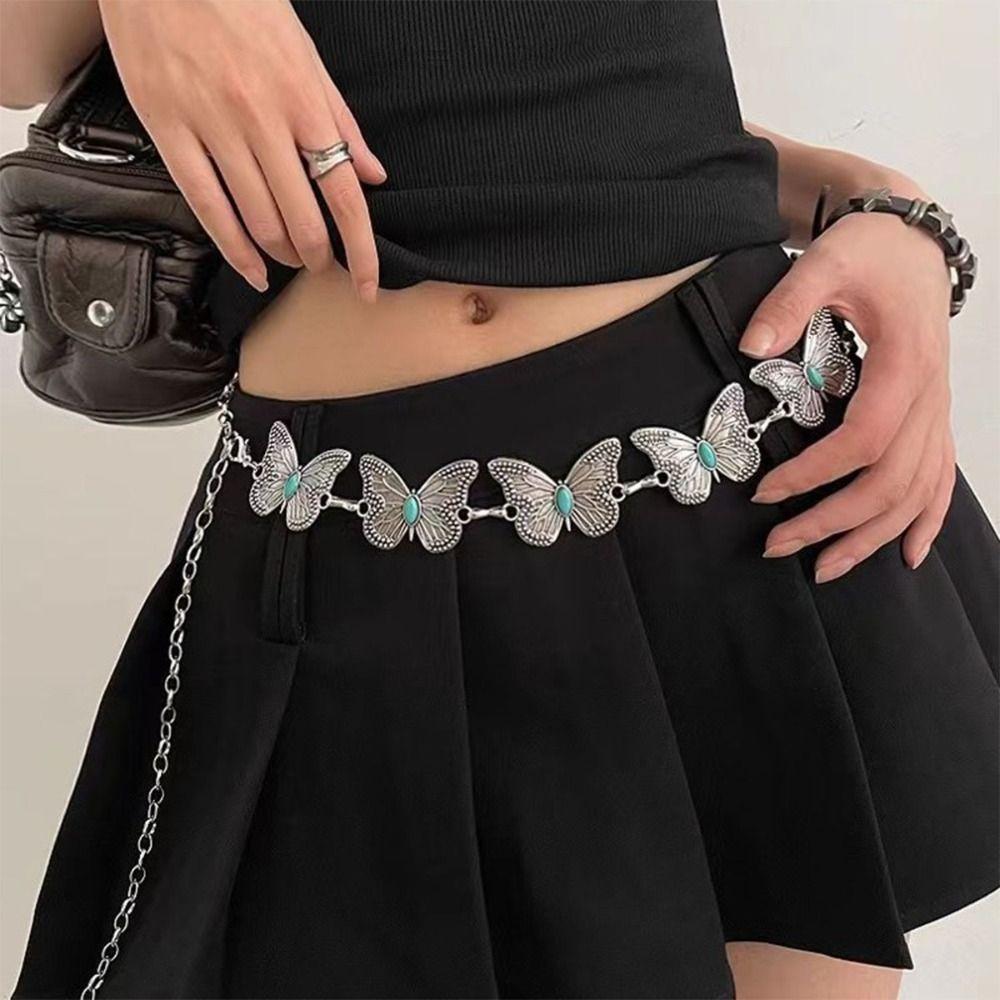 Vintage Turquoise Waist Chain Ethnic Style Beach Body Chain Retro Bohemian Waist Belt  Women