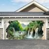 Single 2D Planar Forest Waterfall Garage Door Banner - Vibrant Outdoor Decoration Polyester Material Outdoor Decoration