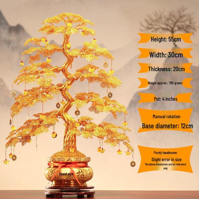 Hand-Woven Money Tree Ornament for Home Decoration and Housewarming