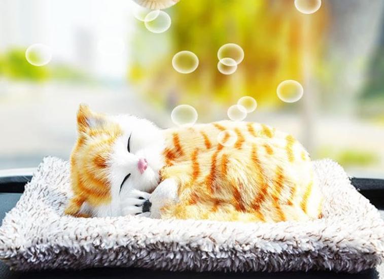 Cat Figurine Stuffed Animal Realistic Brown Tabby Cute Lifelike Kitten Model Goods Gift