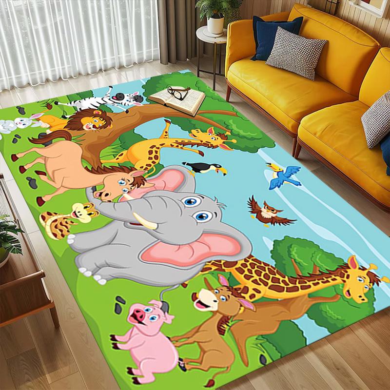 Animal World Living Room Nonslip Area Rug Soft Carpet For Bedroom Game Playroom Sofa Office Home Decor Doormat Christmas Gift C9301710