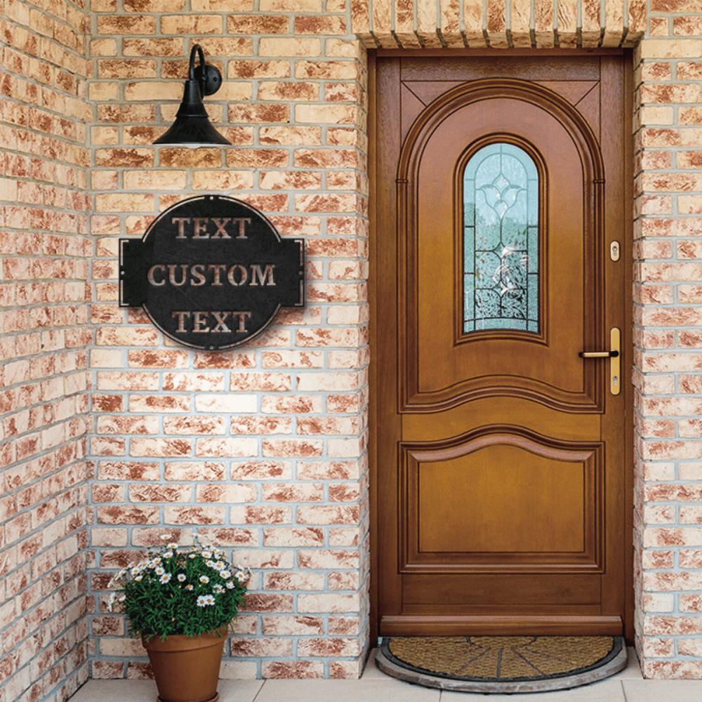 Custom Engraved Family Name Metal Sign Rustic Outdoor Decor Personalized Plaque