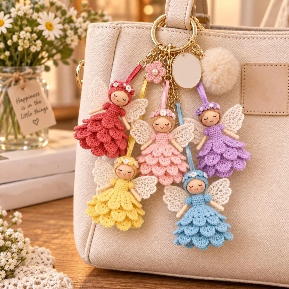 Cute Crochet Angel Ornament Kit Handmade Knitted Angel Pendant DIY Crochet Kit  Holiday Decor