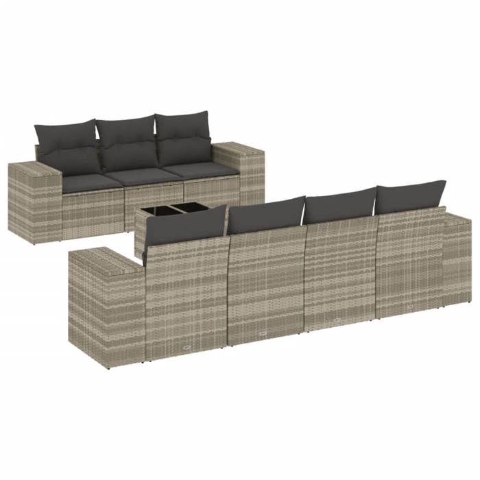 VidaXL Garden Lounge Set with Cushions 8 Pcs, Patio Sofas, Patio Furniture Set, Outdoor Furniture, Grey 3254669