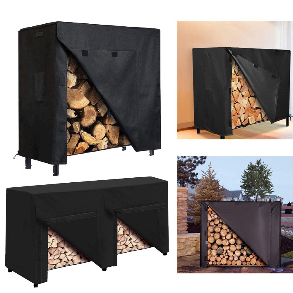 Outdoor Firewood Log Rack Cover 4FT Waterproof Oxford Fabric with Easy Adjustment and Ventilation for Firewood Care