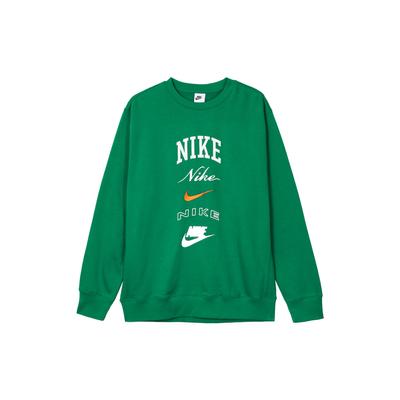 Yazılı Baskılı Club Fleece Bisiklet Yaka Sweatshirt Erkek Üstler Yeşil FN2611-365