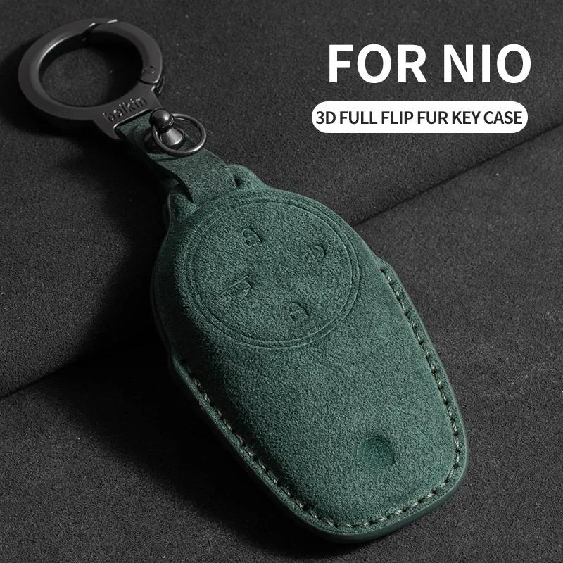 Car Key Cover For Weilai NIO ES6 ES8 EC6 ET7 Auto Car Key Bag Case Cover Shell Fob Protector Holder Keychain Accessories