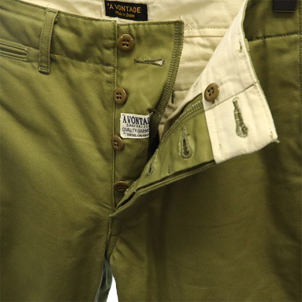 A VONTADE Made In Japan Button Fly Military Pants Green Men's Used