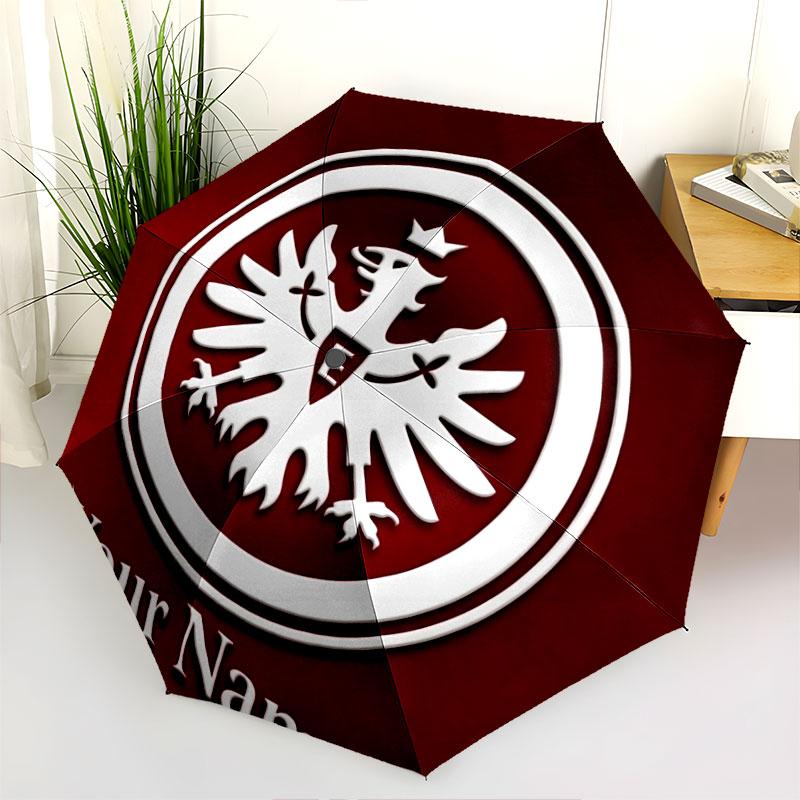 1 PC Automatic Folding Umbrella - Eintracht Frankfurt Custom Name Pattern, Portable & Foldable Design with 8 Ribs, Christmas Birthday Gifts