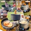 Portable Lightweight Camping Kitchen Cooking Mess Kit Aluminum Outdoor Travel Pots and Pans Set for Camping and Travel