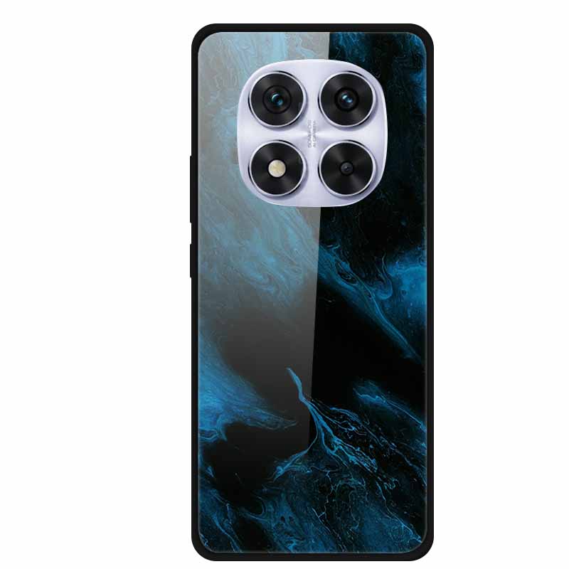 Tempered Glass Case For Xiaomi Redmi Note 14 Pro 5G Back Cover PC Hard Shockproof Cases Beer Marble Texture Cool Fashion Funda