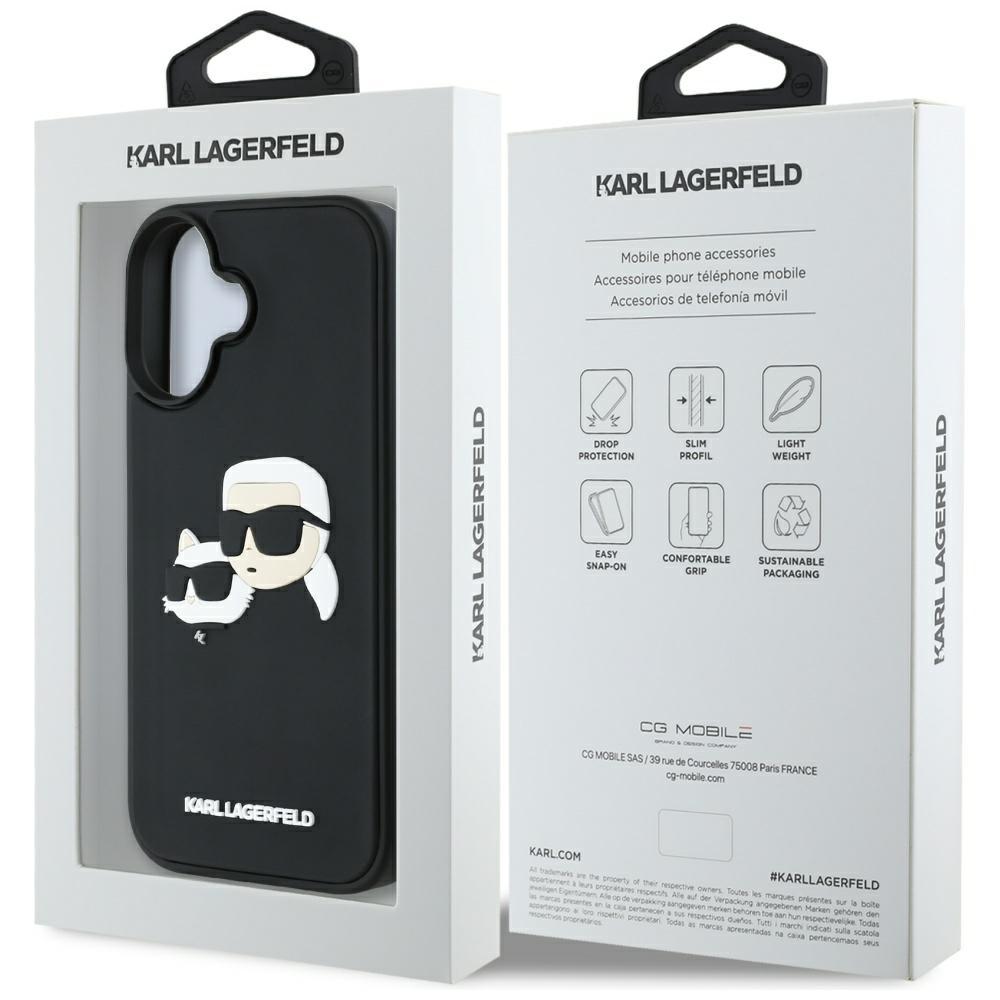 Etui Karl Lagerfeld Hc 3D Rubber Double  Heads Do Iphone 16 Czarny