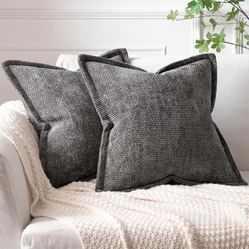 

2 шт. Мягкая наволочка из шенилла - 18x18 дюймов, тканевая текстурированная наволочка, роскошная декоративная наволочка для гостиной, дивана, кровати, софы 2pcs 45X45 without core