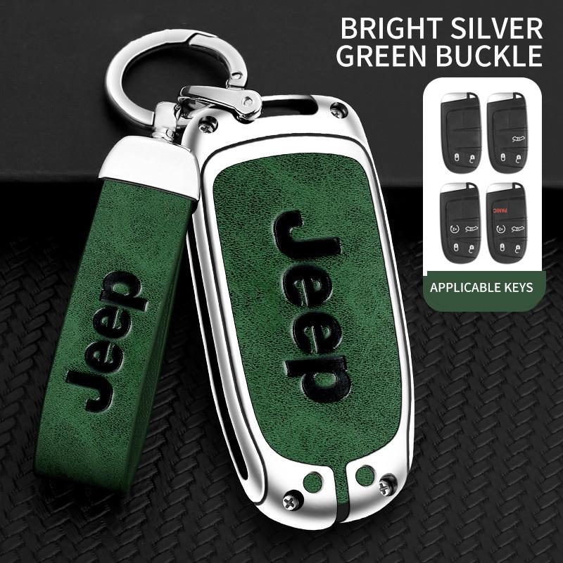 Dla Jeepa Stop Cynkowy Skórzany Pokrowiec na Kluczyk Samochodowy Etui Brelok dla Jeep Renegade Compass Cherokee Grand dla Chrysler 300C Wrangler Samochód Klimatyzacja
