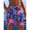 3D Printed Vibrant Street Shorts Abstract Design Tropical Plant Pattern Suitable for Party Casual Beach Shorts Party Shorts