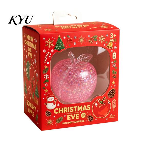 Office Stress Reliever Fruit Squeeze Sensory Toy, Christmas Shaped Soft Slow Rise Fidget Gift for Kids Cute Novelty Relief Toy Adults Anxiety