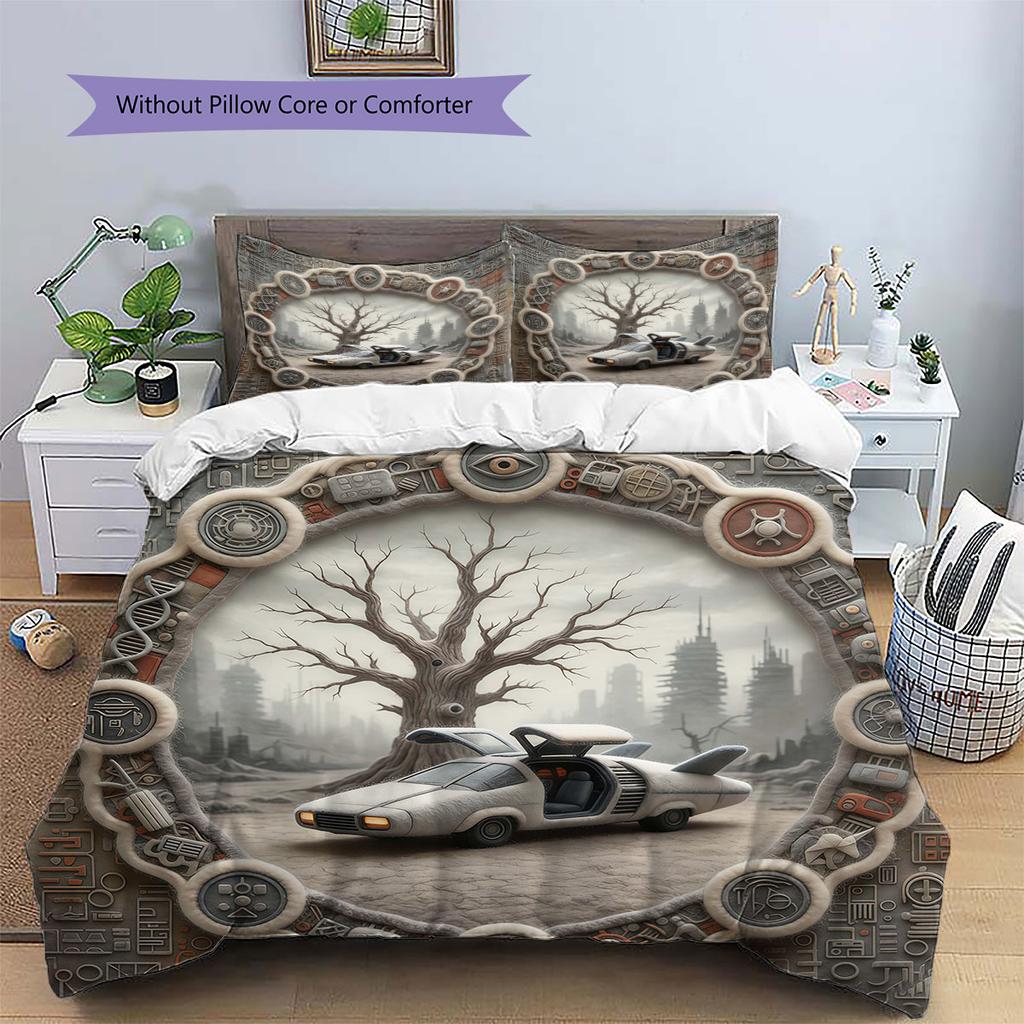 FeltBladeRunner Pattern Bedding Quilt Set Quilt Cover Pillowcase Home Decoration Birthday Gift (1 * duvet cover + 2 * pillowcase, without core)