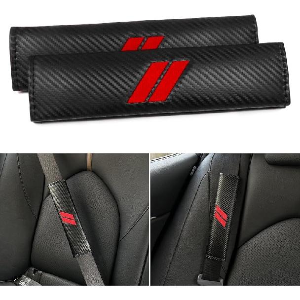 For Challenger Seat Belt Covers For Charger Seat Belt Pads For Dodge Accessories Durango Journey Car Seatbelt Covers Leather Seatbelt Shoulder Strap красный