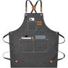 Cotton Apron, Waterproof, Adjustable, Gray, Kitchen Work Apron, Baking Apron, Cooking Apron for Home Use
