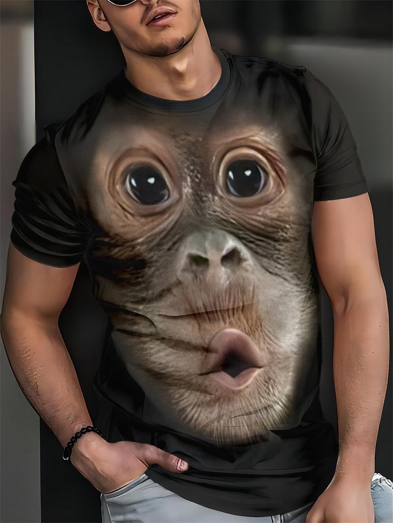 

Літня чоловіча футболка з 3D-принтом і круглим вирізом, модний вуличний одяг, повсякденні футболки з короткими рукавами, чоловічий одяг 6XL